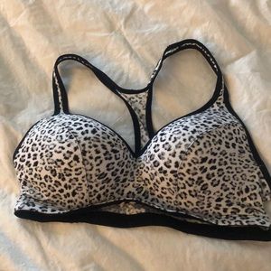 Raceback Leopard print sports bra